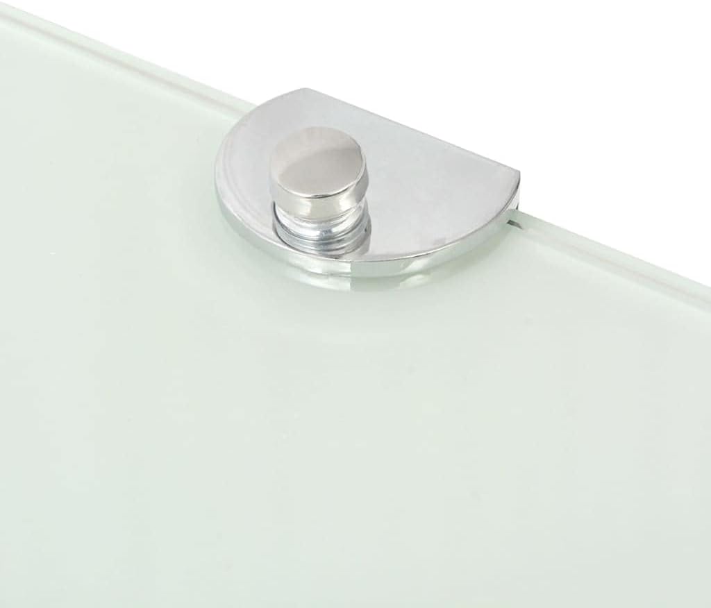 Corner Shelf Set of 2, White Tempered Glass, 9.8 x 9.8 Inch Floating Wall Shelves for Bathroom Kitchen Living Room Decor Display