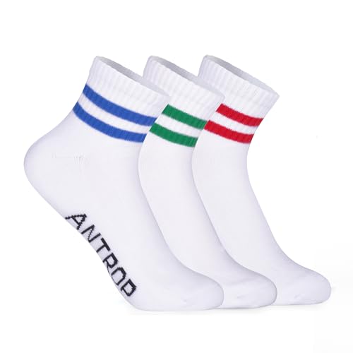 Antrop WoMen Quarter Crew Cotton Heel Tab Athletic Running Cushion Socks