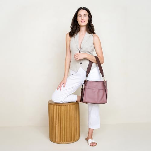 Lyla Bucket Bags 2-in-1 Trendy Vegan Leather Hobo Crossbody Handbags Shoulder Purses for Women2