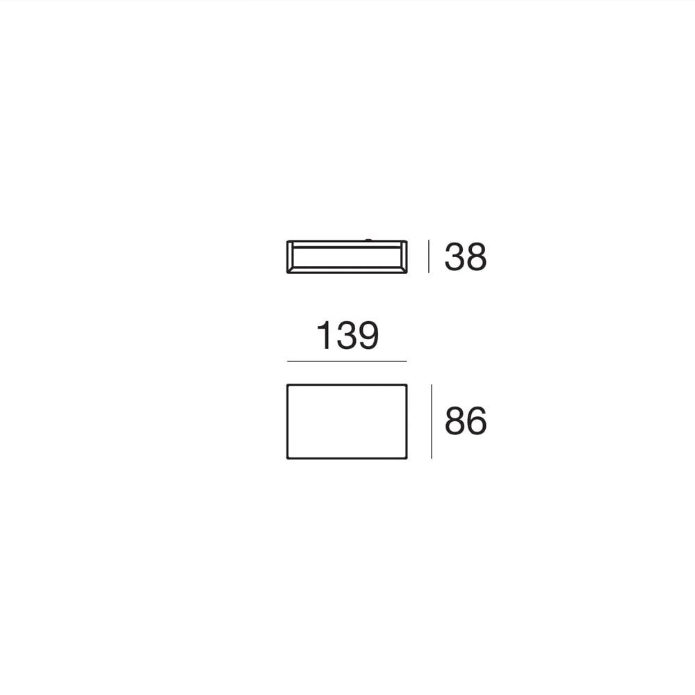 LINEA LIGHT LAMPADA A PARETE BOX LED 10W 3000K BIANCO 8255