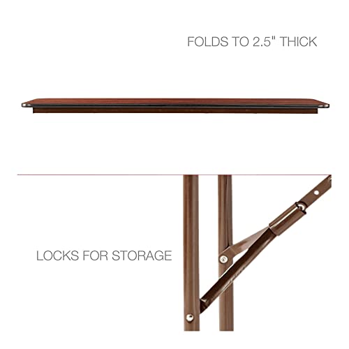 Alera Ft726018My 59.88 In. W X 17.75 In. D X 29.13 In. H Rectangular Wood Folding Table - Mahogany #TOP2