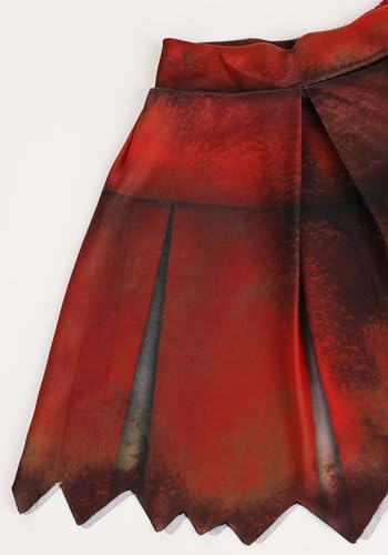 Disfraz de animadora zombie para niñas, top rojo y falda rota miniatura 3