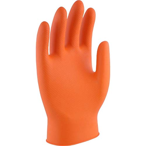 Guantes de un solo uso de NITRILO Flash Orange Power Sin Polvo - (M, L o XL) (L)