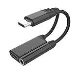 Skybird USB C to 3.5mm Headphone and Charger Adapter,2-in-1 USB C to Aux Audio Jack with PD Fast...