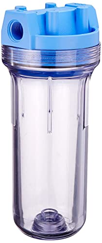 Pentair Pentek 150072 Traditional Standard Filter Housing 3/4 NPT #10 Clear Water Filter Housing with Mounting Cap 10-Inch Blue/Clear