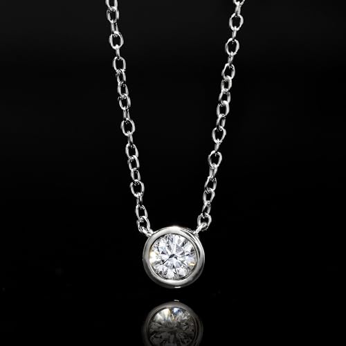 Ross-Simons 0.15 Carat Bezel-Set Lab-Grown Diamond Necklace in Sterling Silver3