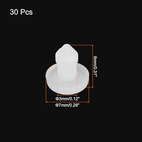 Image of MECCANIXITY Silicone Snap in Locking Hole Plugs Rubber Panel Seal Cover Flush Type Panel Round for Kitchen Rubber Bulkheads Waterproof Sealing Plugs 3mm /0.12 Inch Dia Transparent,Pack of 30