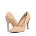 DREAM PAIRS Women's Closed Toe High Heels Dress Pointed Toe Wedding Pump Shoes,Size 7W,Nude-Nubuck