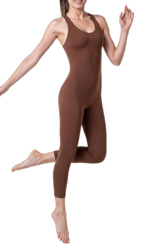 Image of LOVESOFT Workout Jumpsuits for Women Sleevesless Bodycon Backless Unitard