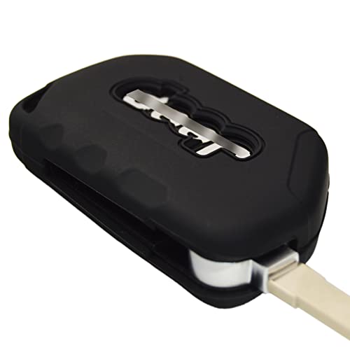 Image of Silicone Remote Key Fob Case Covers Protectors for Jeep Wrangler Rubicon 392 JL JLU Wagoneer Gladiator JT Flip Fold Remote