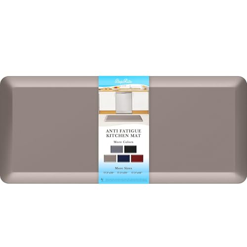 Image of StepRite 4 /5 Inch Thick Kitchen Mat Anti Fatigue Mat Kitchen Rugs Kitchen Decor Non-Slip, Stain & Water Resistant, Kitchen Mats Desk Mat for Kitchen, Office, Workshop, Khaki, 17'' x 39''