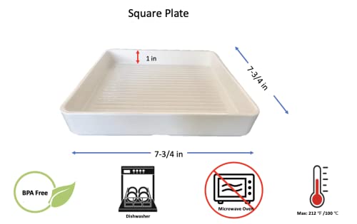 Plato cuadrado profundo de melamina 7.75 x 7.75 pulg miniatura 7