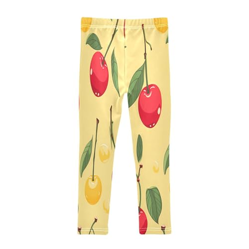 Bolaz Toddler Girls Leggings Printed Yoga Pants Leggings Yellow Red Cherry for Kids2