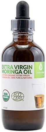 Organic Moringa Oil, Cold Pressed, Extra Virgin, 100% Pure, Food Grade