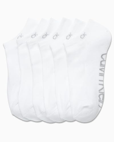 Image of Calvin Klein Womens No Show Socks - 6 Pack Breathable Cotton Blend Athletic Performance Low Cut Running Socks for Women