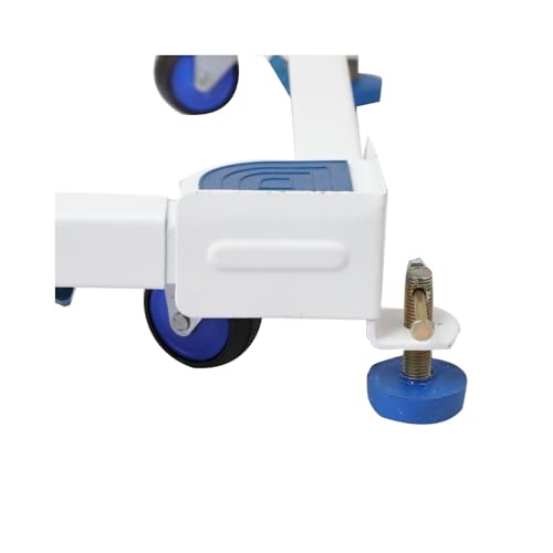 Image of SoraChi Adjustable Iron Washing Machine Stand with Wheels | Elevates Appliances to Prevent Water Damage & Reduce Vibrations | Universal Fit for Washers & Refrigerators (Blue)