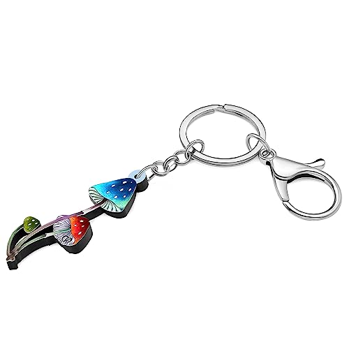 WEVENI Cute Mushroom Stuff Acrylic Mushroom Keychain Plant Keyring Food Charms for Women Girls Funny Wallet Accessories (Mushroom G)2