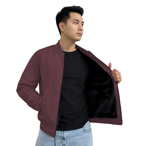 Image of NINQ Winter Jacket - Windproof Poca Cloth with Fur, Zipped mandarin Collar, 2 Front Pockets & Side Arm Pocket, Casual & Sportswear jackets for men