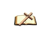 Bible Embroidered Iron On Applique Patch, Cross, Christian, Crafts, Sunday School, 1' - for Hats, Shirts, Shoes, Jeans, Jacket