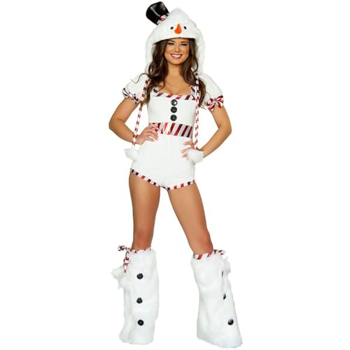Disfraces de Navidad para mujer, pingüino blanco, lindo muñeco de nieve, vestido de escenario, traje de vacaciones, disfraz de fiesta para eventos, blanco, M