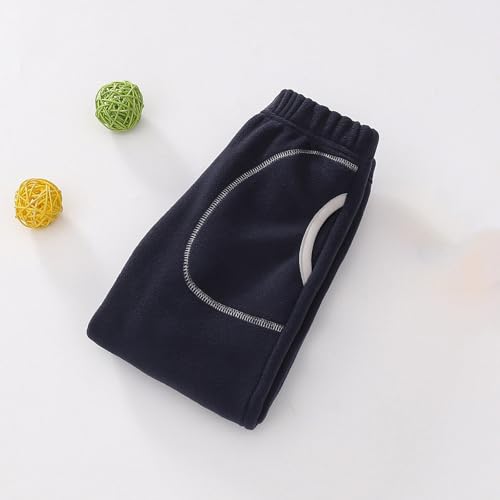 Boys Girls Elastic Waist Sports Pants Comfortable Active Pants Fall Winter Warm Thicken Fleece Lined Sweatpants4