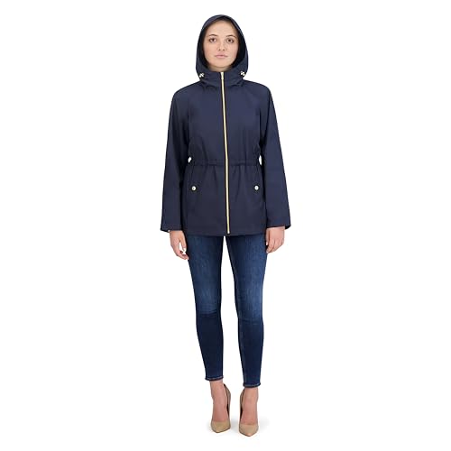 Cole Haan Outerwear travel packable rain jacket,INDIGO,large