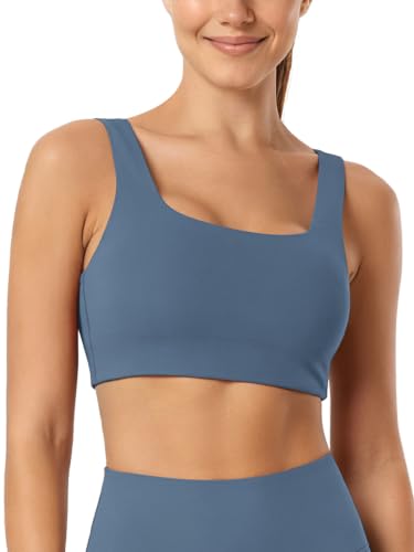 Image of ODODOS Square Neck Sports Bra for Women Wirefree Non Padded Yoga Tank Workout Crop Tops
