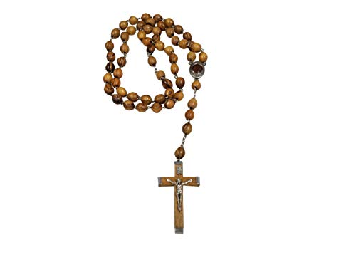 Rosario de madera de olivo para oración diaria collar de Tierra Santa hecho en Belén