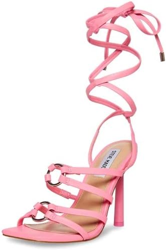 Steve Madden Bella Pink Open Toe Stiletto Heel Detailed Lace Up Fashion Heels