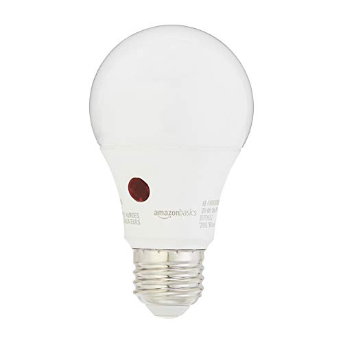 Amazon Basics 60W Equivalent, Daylight, Dusk To Dawn Sensor, Non-Dimmable, A19 Led Light Bulb , 2-Pack #TOP1