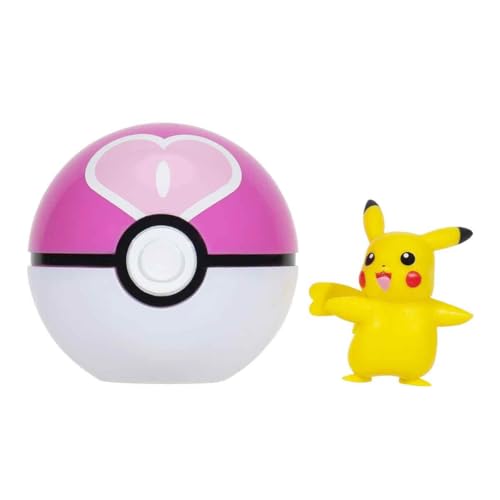 Pokémon Clip ‘N’ Go Pikachu e Bola do Amor Inclui uma Figura de ação de 5 cm e um Acessório Bola do Amor