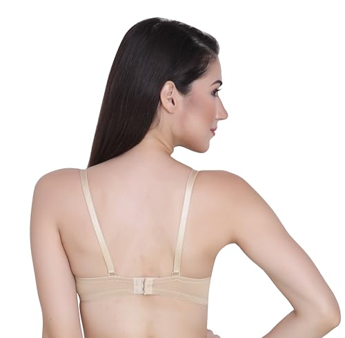 Image of GLAMORAS Women & Girls Demi Cup Bra | Nylon Spandex, Padded, Underwired Bra | Adjustable Detachable Straps, Low Coverage Demi Bra
