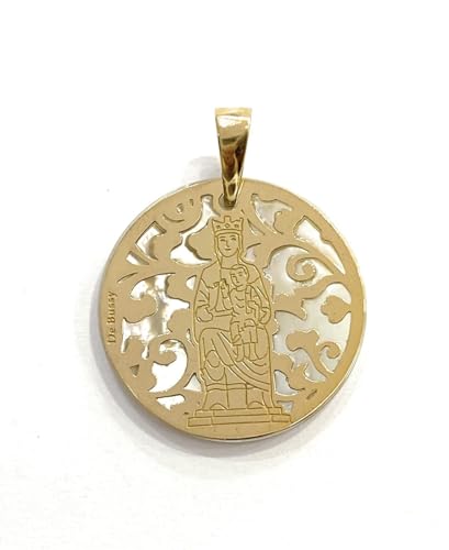 Médaille vierge en argent et nacre, le cadeau idéal pour baptême et communion