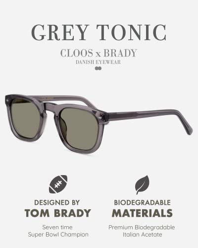 Christopher Cloos - Cloos x Brady Grey Tonic - Biodegradable Polarized Sunglasses for Men with Case - Eco-friendly and recyclable by Tom Brady2