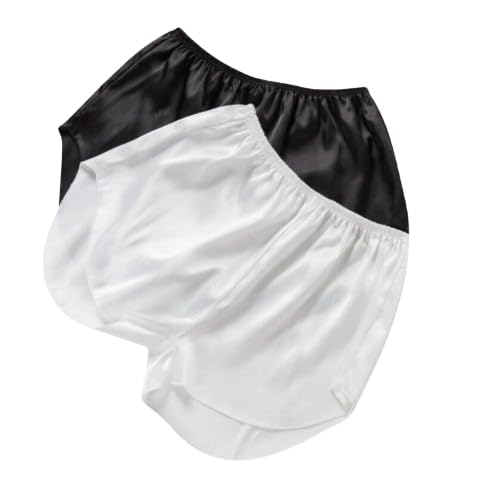 Satin Faux French Knickers 2-Pack Women’s Soft High-Waist Lingerie Shorts, Lightweight & Comfortable Satin Underwear Special Occasions-image-23