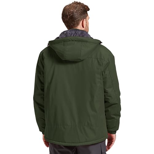 Image of Men's Winter Skiing Jacket Waterproof Warm Snow Fleece LiningCoat Mountain Hooded Windproof Rain Jacket S-6XL