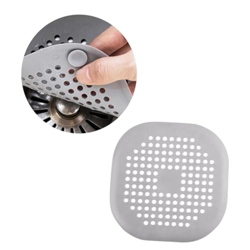 IWOWHERO Filtro Antitaponamiento para Desagüe de Bañera y Fregadero Colador Recogepelos Gris para Baño y Cocina Protector Eficaz contra Obstrucciones y Residuos Tuberías