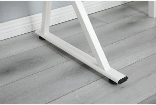 White Adjustable Tempered Glass Drafting Printing Table with Chair