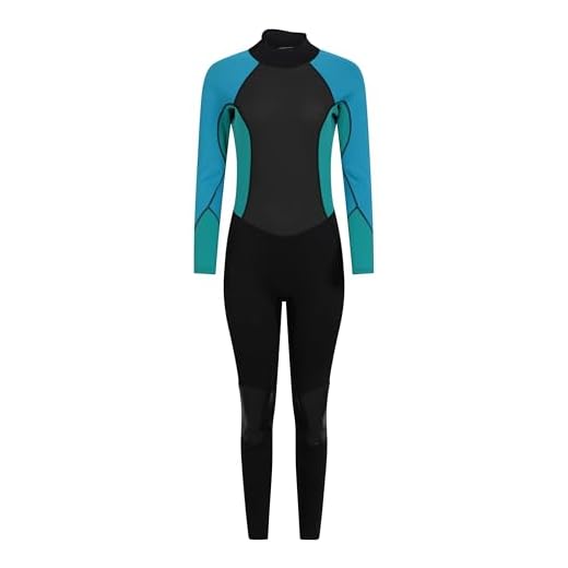 Mountain Warehouse Langer Damen-Neoprenanzug - Körper: 2.5mm, Konturfit, verstellb. Ausschnitt, hält Körperwärme, einteilig Dunkelblaugrün 42-44