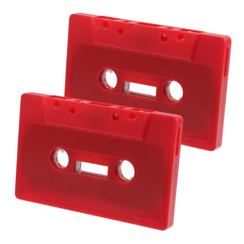 UPKOCH Vintage Cassette Tape Storage Box 2pcs Plastic Blank Decorative