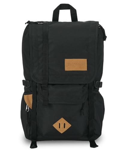 JanSport Hatchet Backpack – 15-inch Padded Laptop Compartment, Dual Water Bottle Pockets, Side Compression Straps, Black