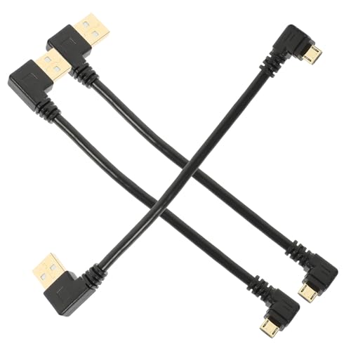 Uonlytech Cable Micro USB de 90 Grados Ángulo Recto 3 Piezas 15 CM Corto Cable de Carga Micro USB a Aleación de Zinc y Caucho para Transferencia de Datos y Carga Segura en Teléfonos Móviles