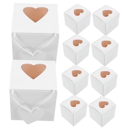 Vaguelly 50Piezas Caja De Dulces Ventana Forma De Corazón Para Fiestas y Celebraciones Para Halloween Cumpleaños