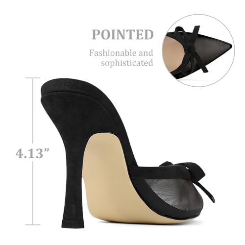 Kitten Heels Mules for Women Pointed Closed Toe Slip on Stiletto Heels Sexy Dressy Pumps Shoes Vintage Trendy2