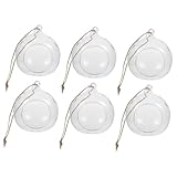 iplusmile 6 Piezas Globos de Cristal Colgantes con Cuerda de Portavelas Transparente y Macetero Colgante Resistente la Corrosión para Decoración Interior
