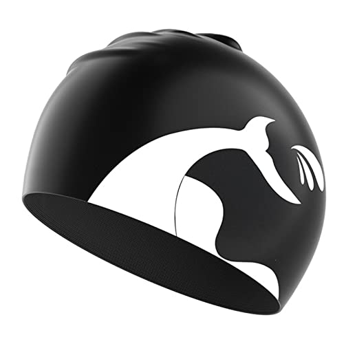 GHEDSHGF Bedruckte Badekappe 3D Männer Stretch Drucken Schwimmen Hut Silikon Kinder Hohe Qualität Wasserdichte Duschhaube Mit Aufdruck Für Langes Und Kurzes Haar Cover