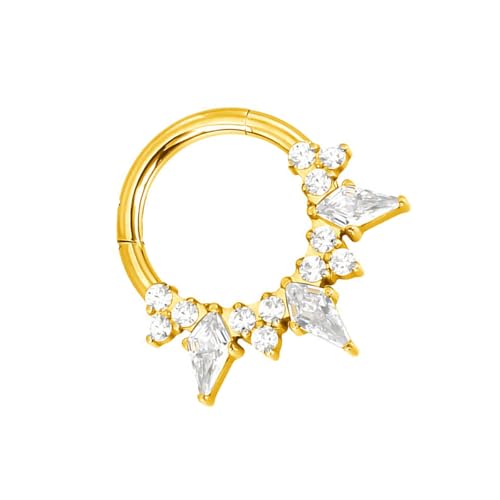 Oxxggkao Elegante piercing para la nariz, accesorio juvenil con incrustaciones de diamantes incrustados, aretes para el cuerpo para ocasiones elegantes, anillos resistentes