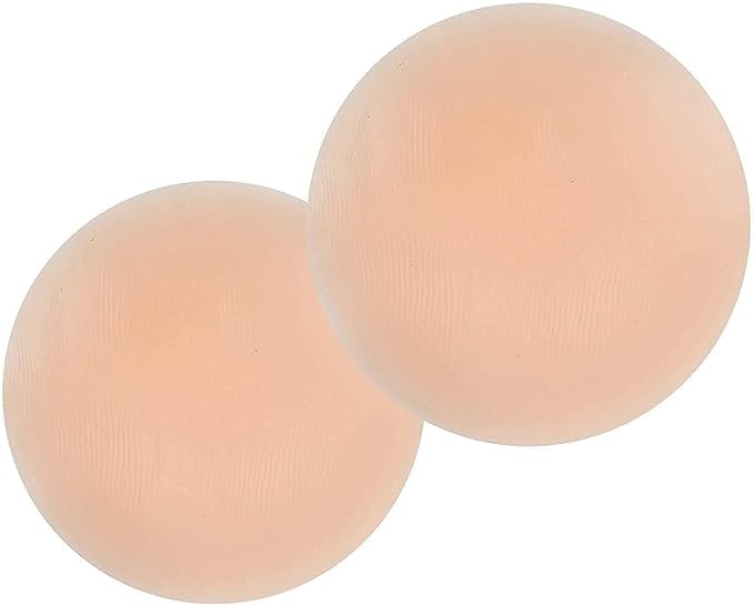 Silicone Nipple Cover for Women | Thin Invisible Breast Pasties with Double Sided Tape, Sticky Adhesive Waterproof and Breathable Nipple Pads Round (Beige Colour) 1 Pair-image-43