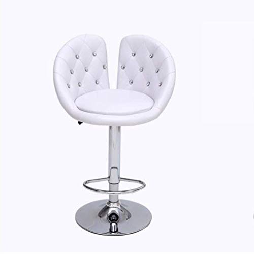 OEUBEQ Taburetes de Bar Taburete de Bar Asiento de cafetería de Moda Silla Alta de Bar Ajustable Individual Taburete de Bar Silla de Bar de Ocio Europea 1226 (Color: Rojo) (Color: Blanco)