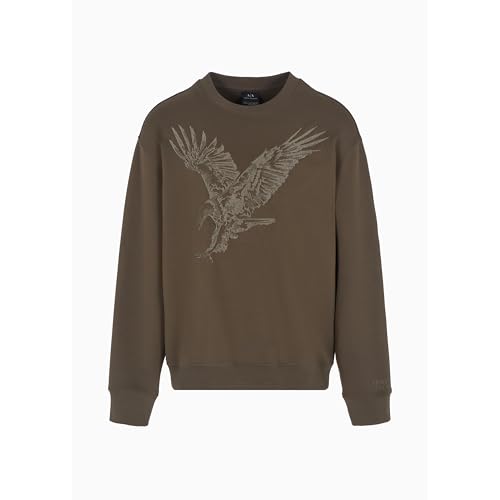 Armani Exchange Men's Embroidered Eagle Cotton Poly Interlock Fleece Sweatshirt3